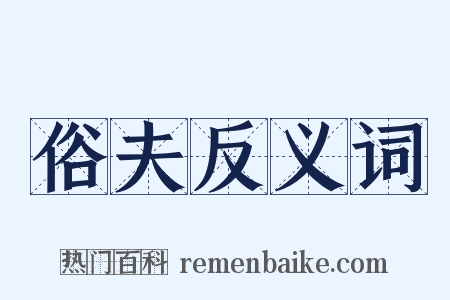 俗夫反义词是什么意思的图片